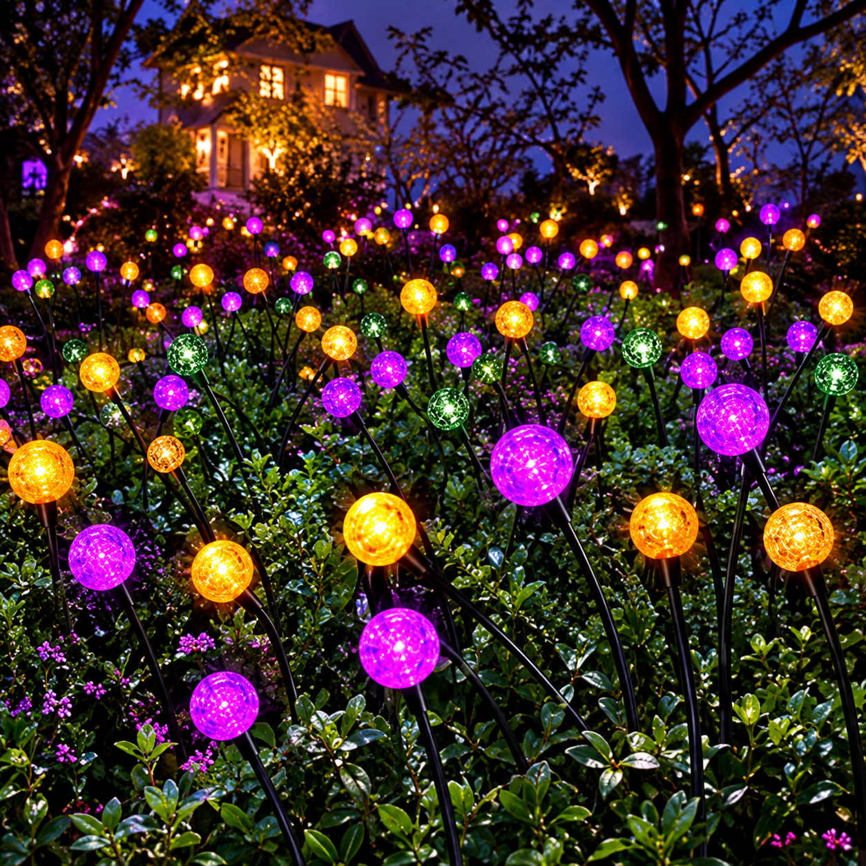 Pack of 6 Solar Firefly Garden Lights for Outdoor Decor