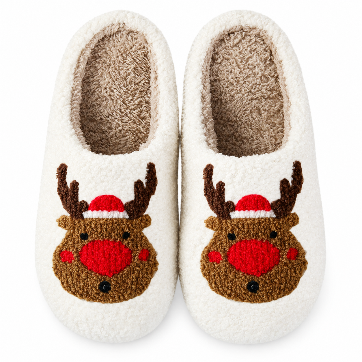 Christmas Plush Warm Winter House Slippers for Women and Men