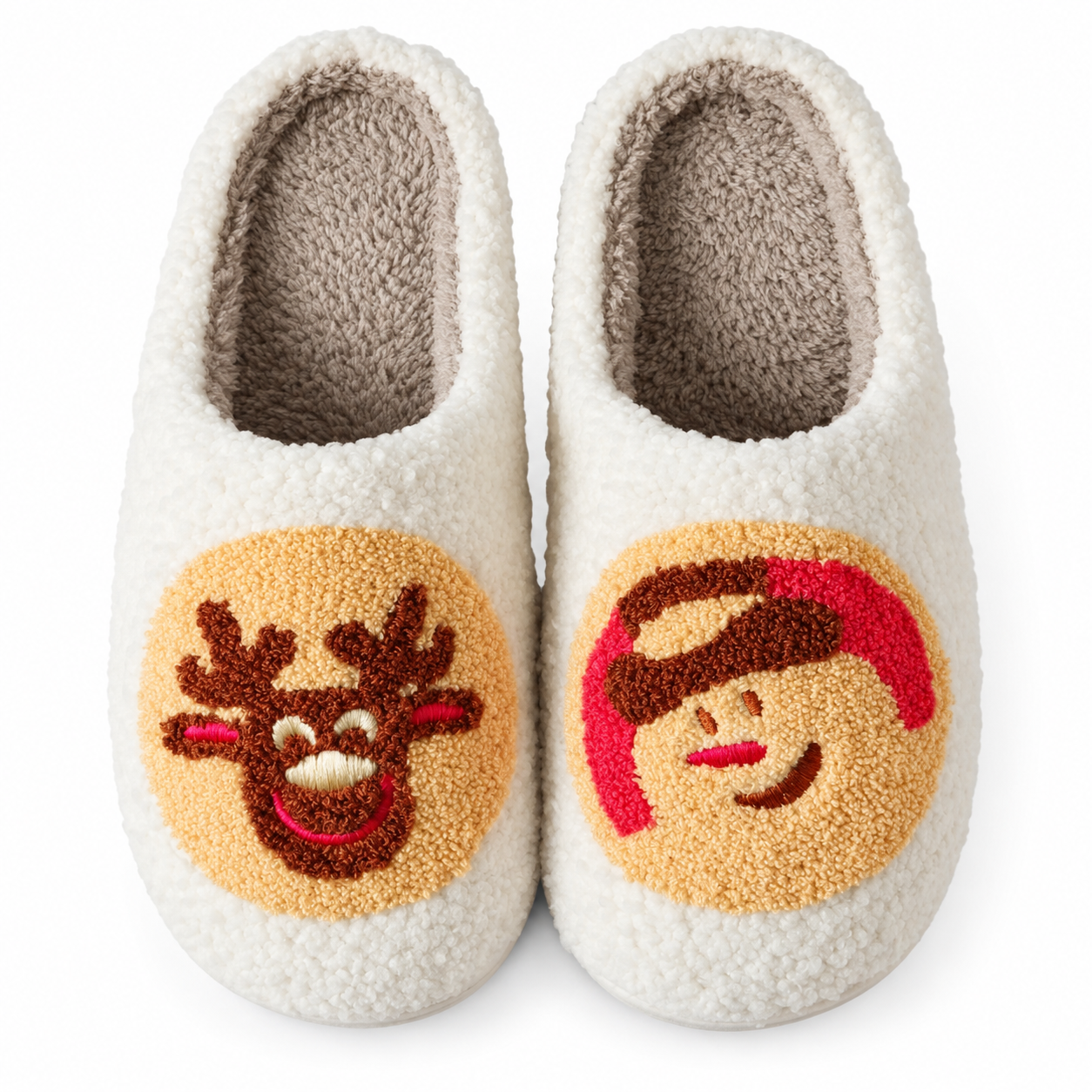 Christmas Plush Warm Winter House Slippers for Women and Men