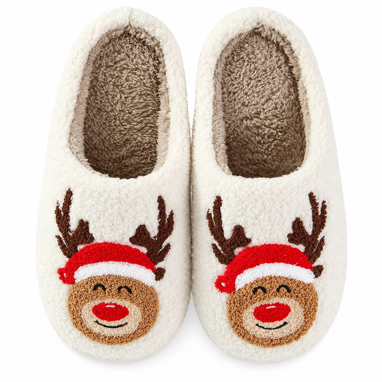 Christmas Plush Warm Winter House Slippers for Women and Men