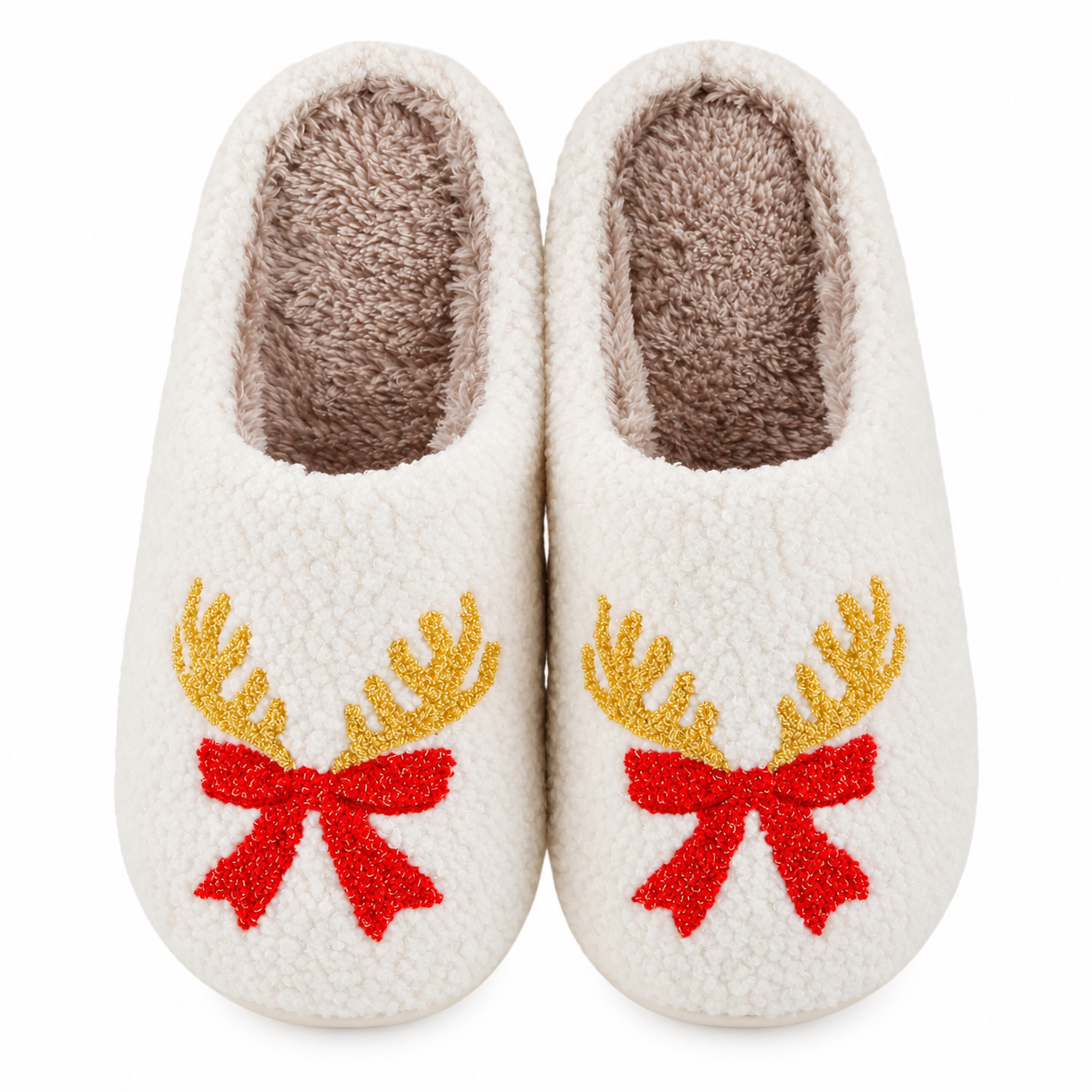 Christmas Plush Warm Winter House Slippers for Women and Men