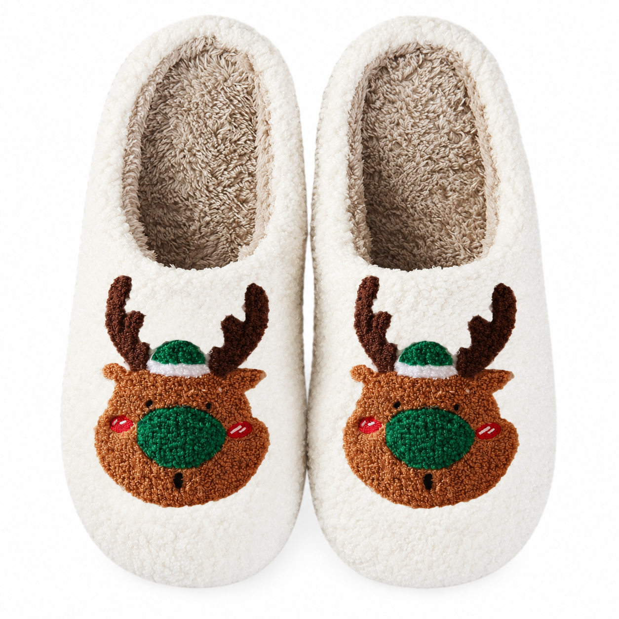 Christmas Plush Warm Winter House Slippers for Women and Men