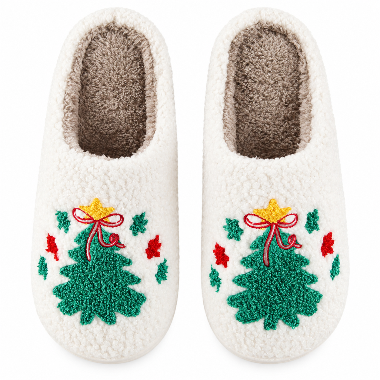 Christmas Plush Warm Winter House Slippers for Women and Men
