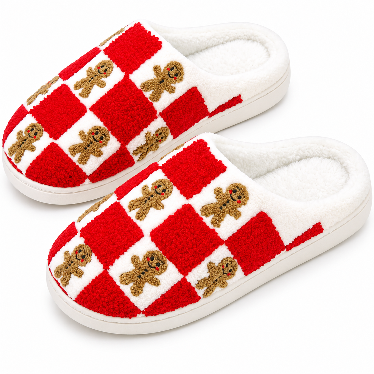 Christmas Fuzzy Winter House Slippers for Women and Men