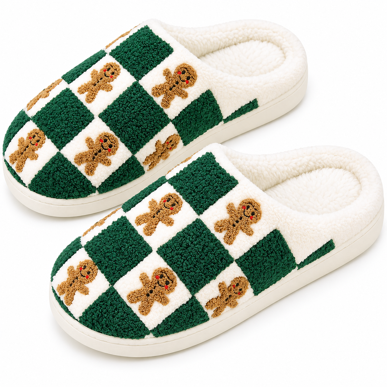 Christmas Fuzzy Winter House Slippers for Women and Men