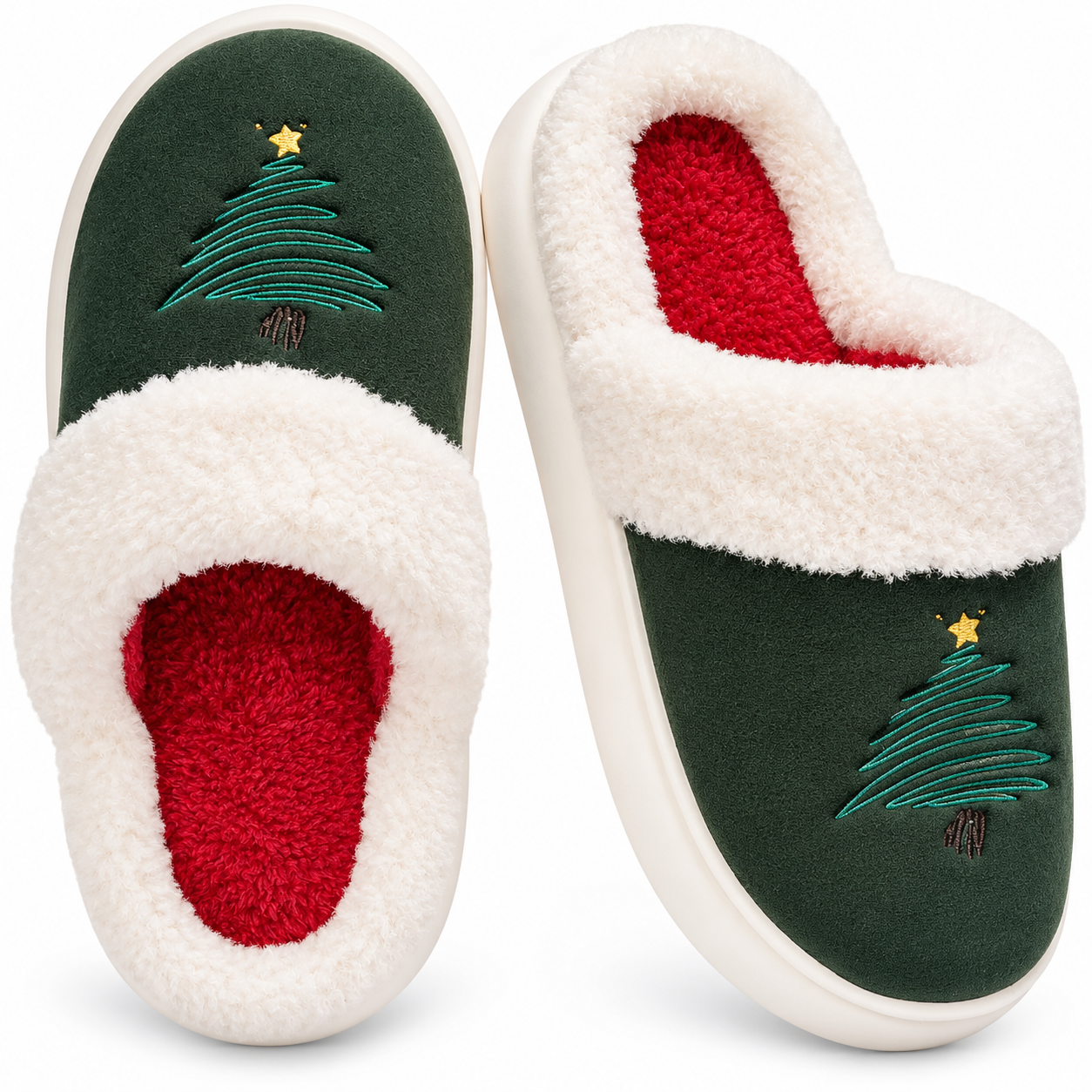 Christmas Family Holiday Slippers Warm Cozy House Shoes