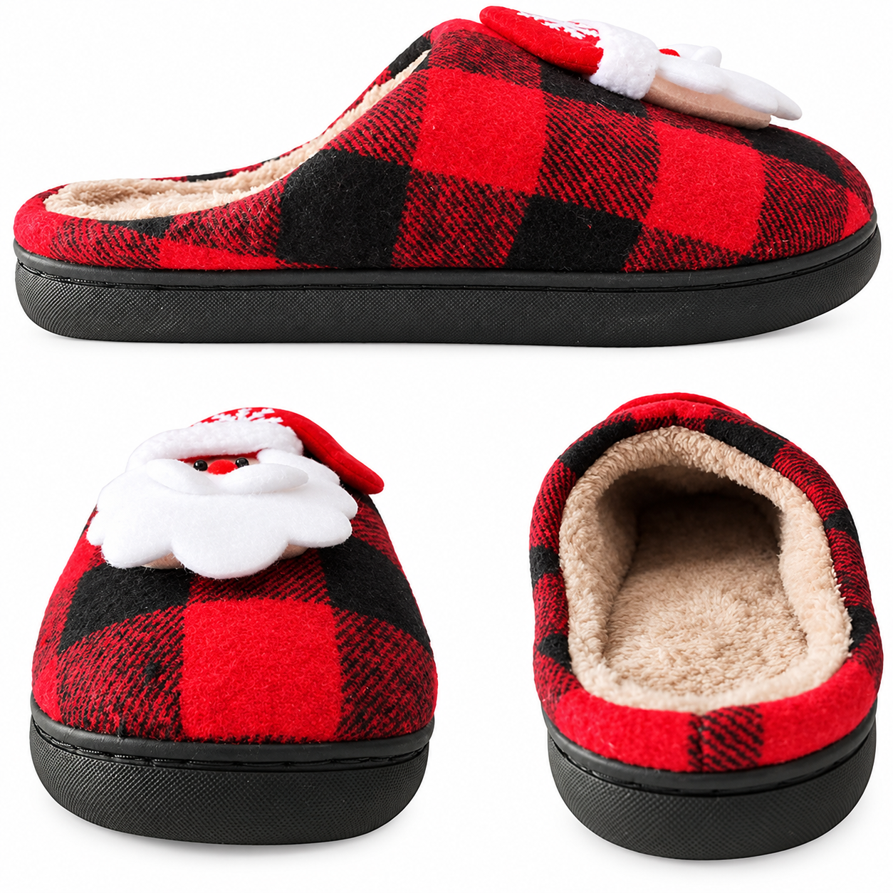 Christmas House Slippers for Women and Men Indoor Outdoor Winter Shoes