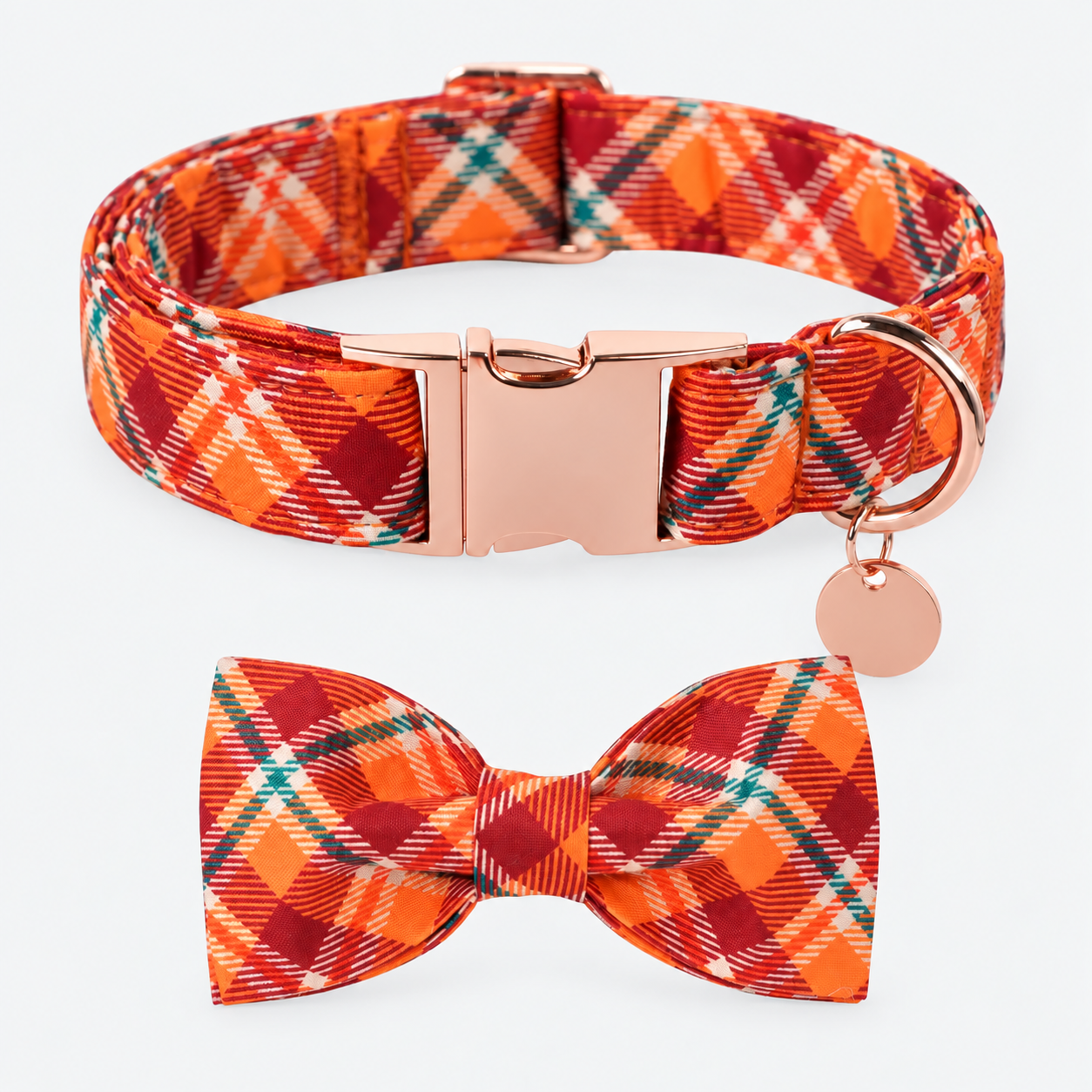 Christmas Themed Adjustable Dog Collar With Bowtie