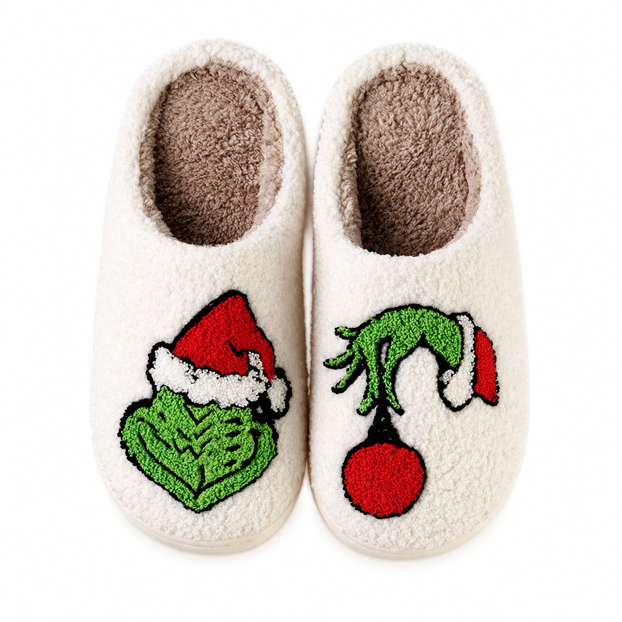 Christmas Fuzzy House Slippers Indoor Outdoor for Women and Men