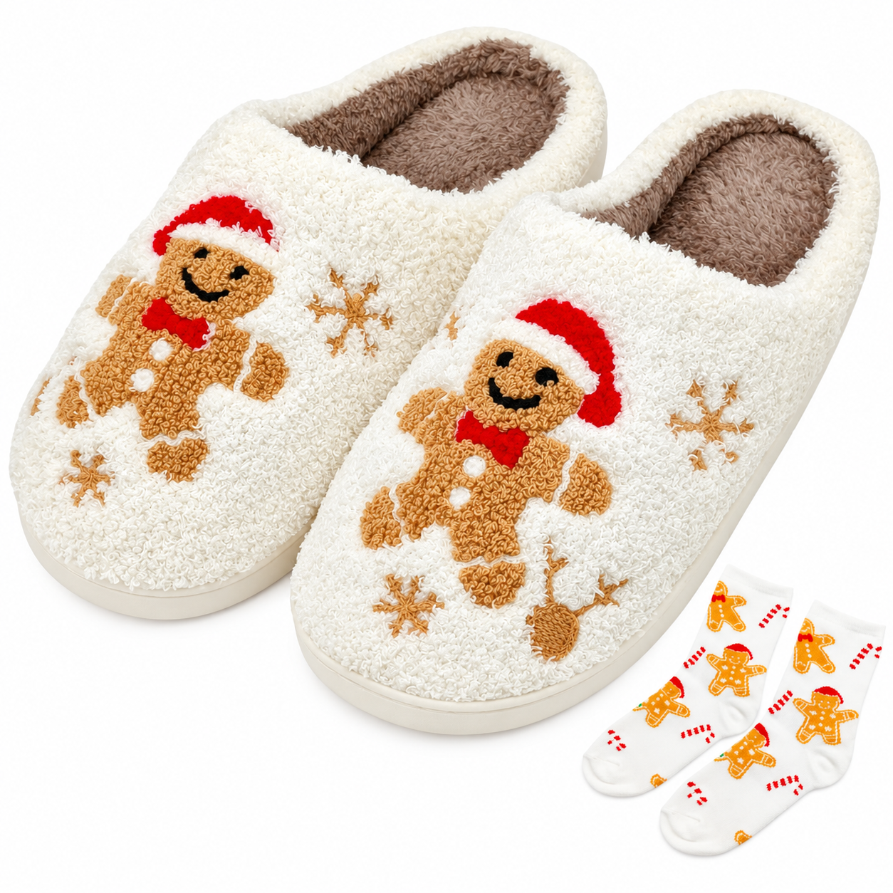 Christmas Plush House Indoor Outdoor Slippers for Women and Men