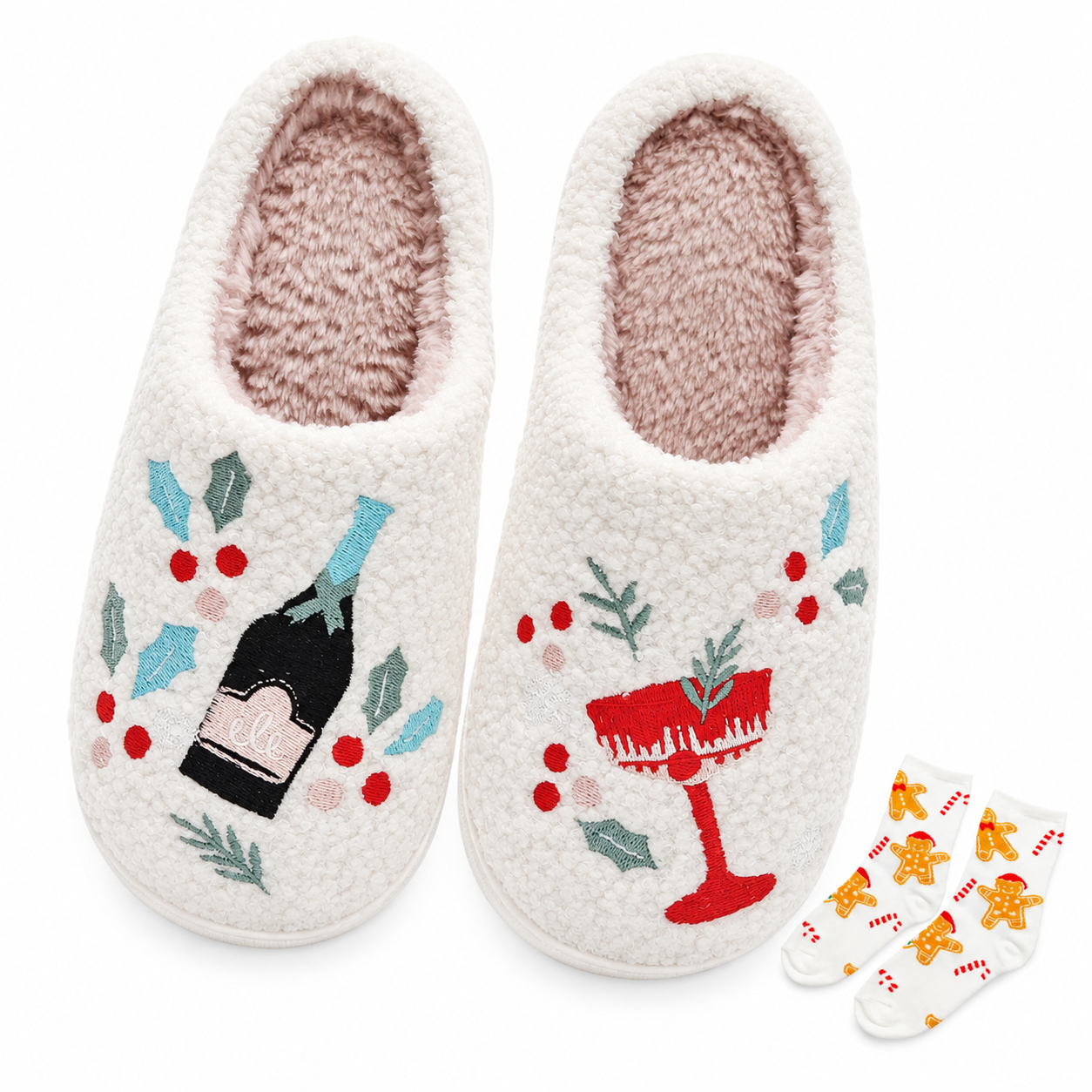 Christmas Plush House Indoor Outdoor Slippers for Women and Men