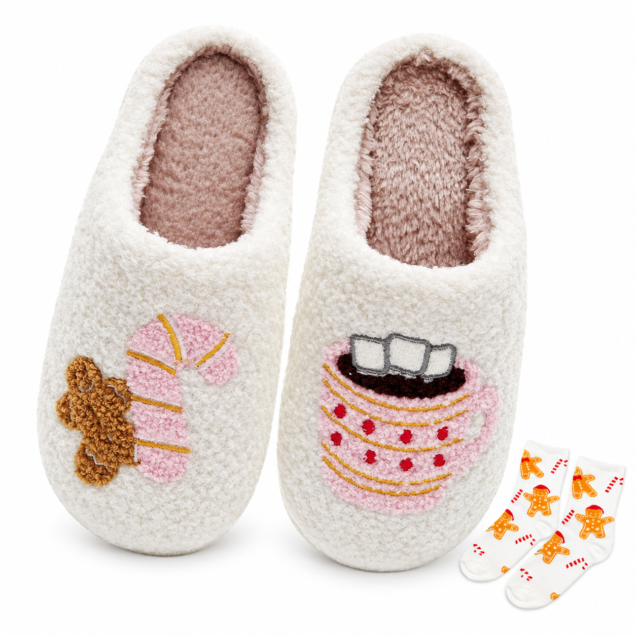 Christmas Plush House Indoor Outdoor Slippers for Women and Men