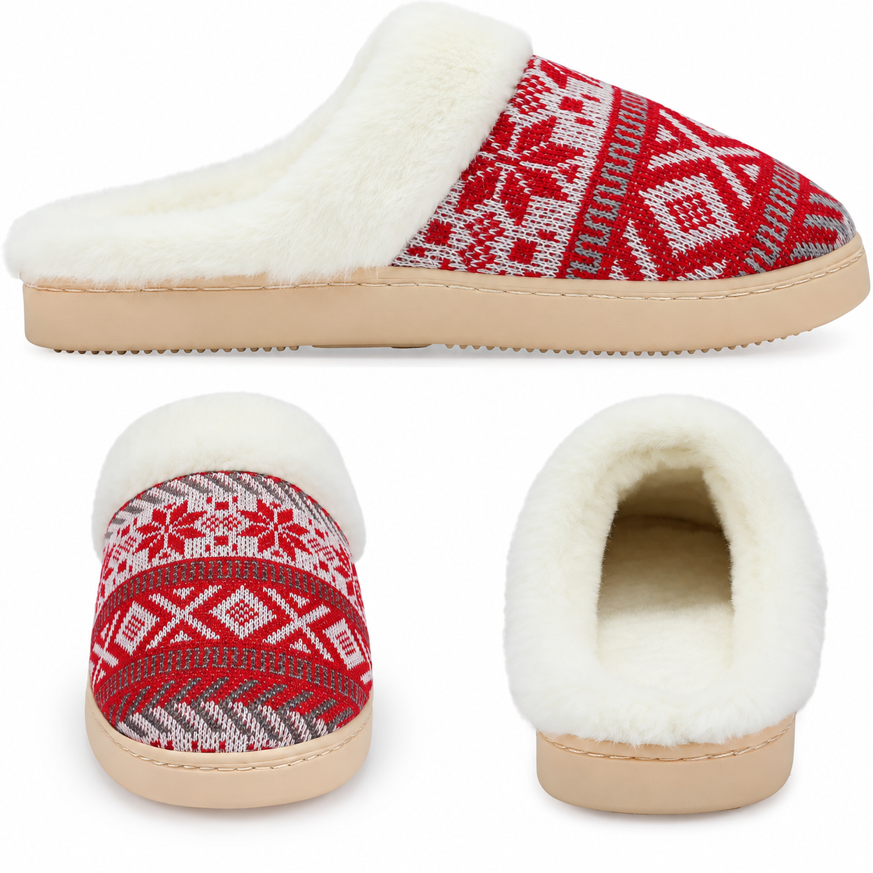 Warm Christmas House Slippers Soft Winter Shoes for Women