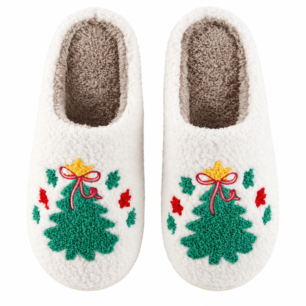 Christmas Plush Winter House Slippers Soft Warm Shoes for Women and Men