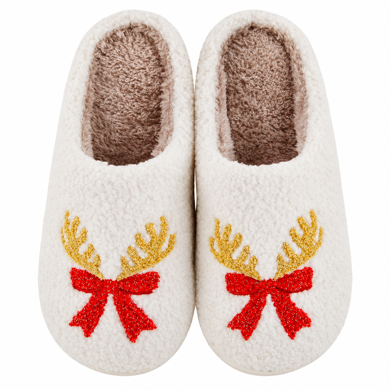 Christmas Plush Winter House Slippers Soft Warm Shoes for Women and Men