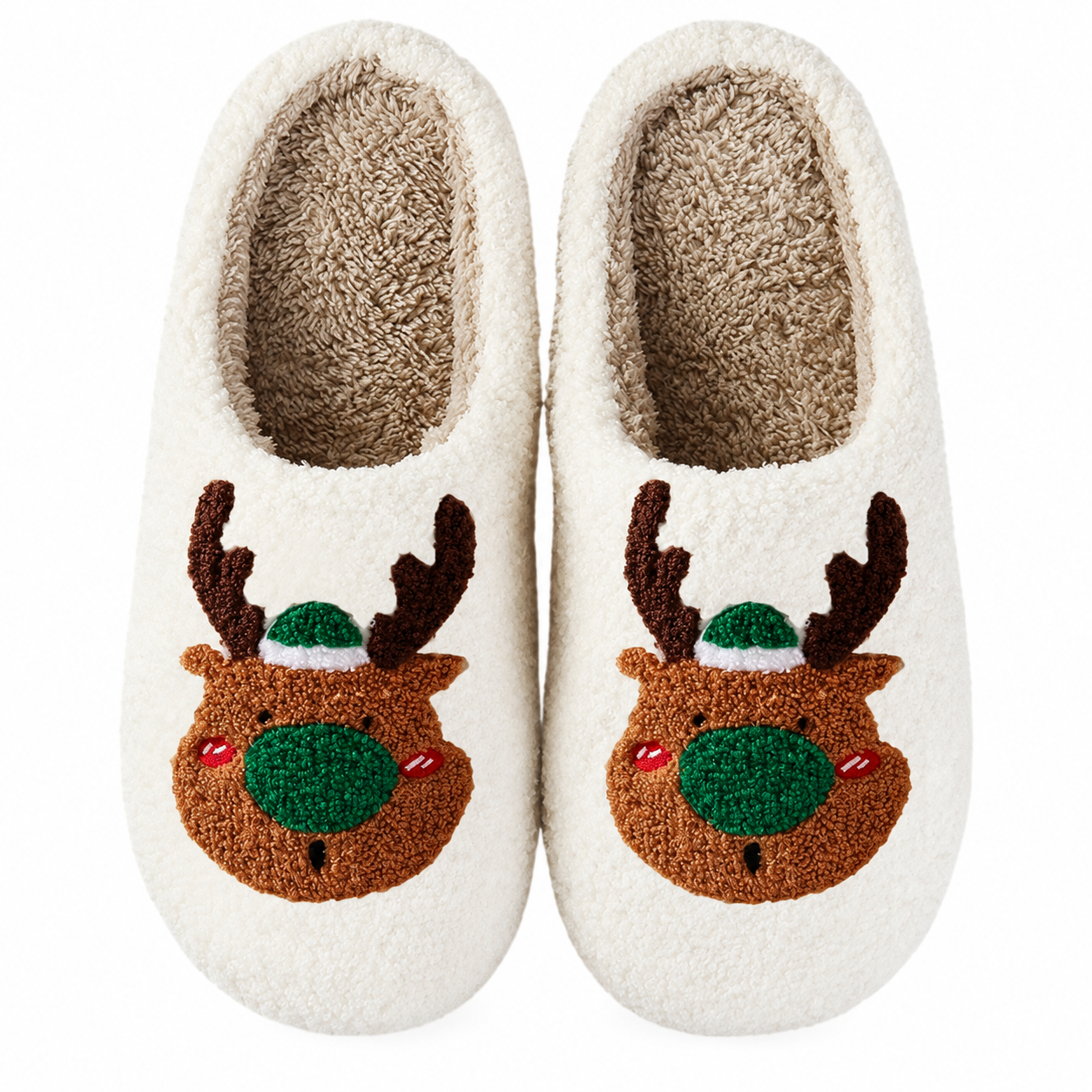 Christmas Plush Winter House Slippers Soft Warm Shoes for Women and Men