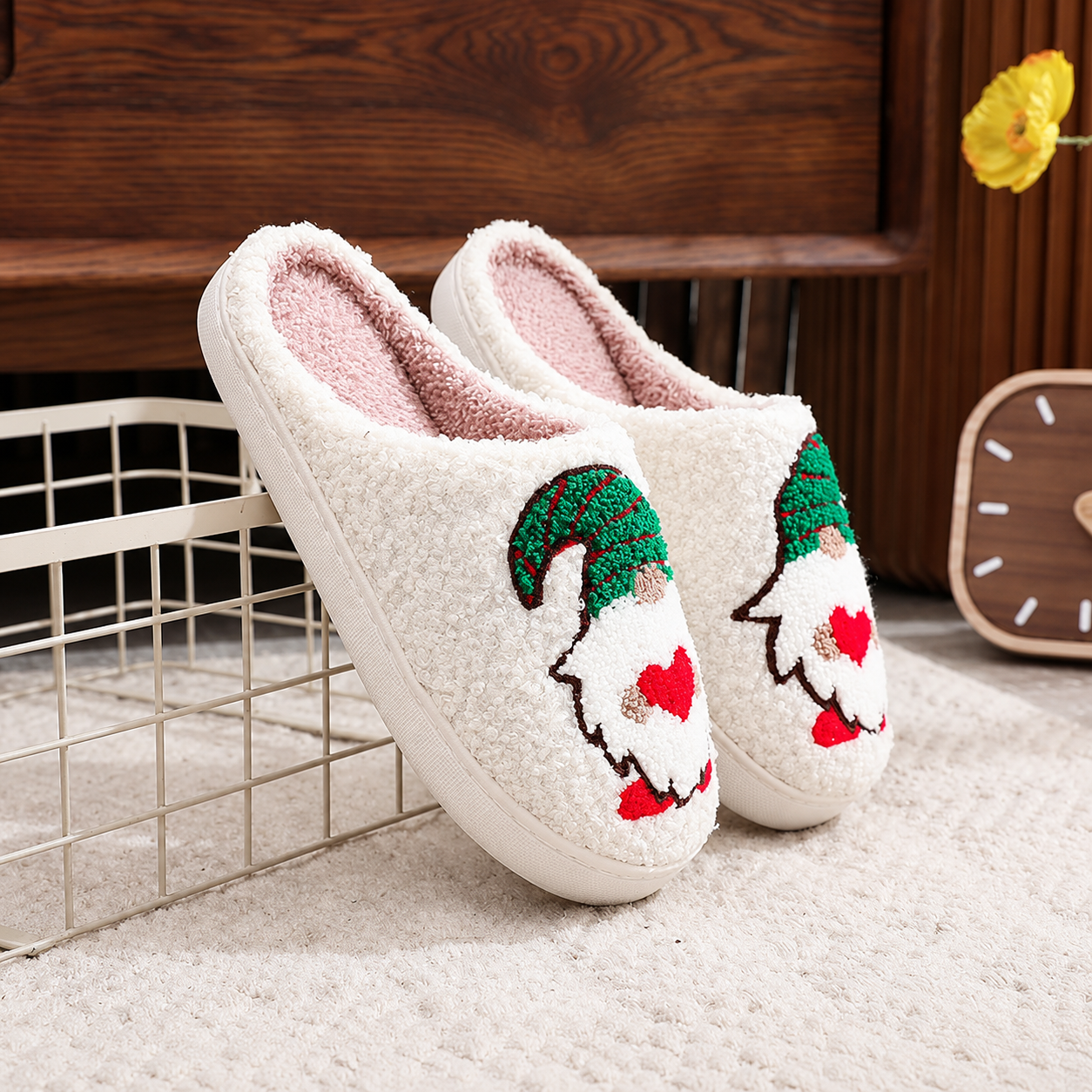 Christmas Soft Plush Warm Fuzzy Slippers for Women and Men