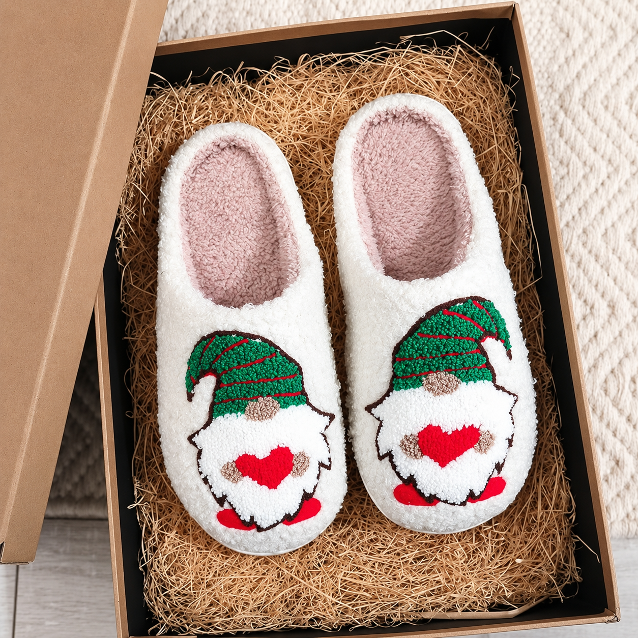 Christmas Soft Plush Warm Fuzzy Slippers for Women and Men