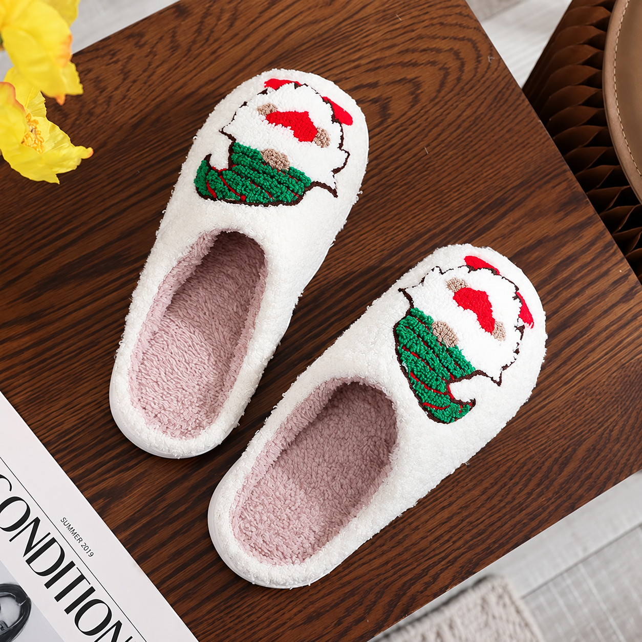 Christmas Soft Plush Warm Fuzzy Slippers for Women and Men