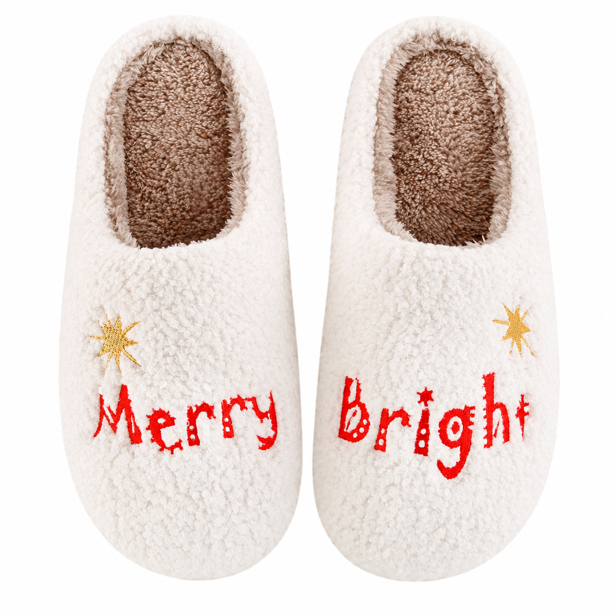 Christmas Fuzzy Memory Foam House Slippers for Women and Men