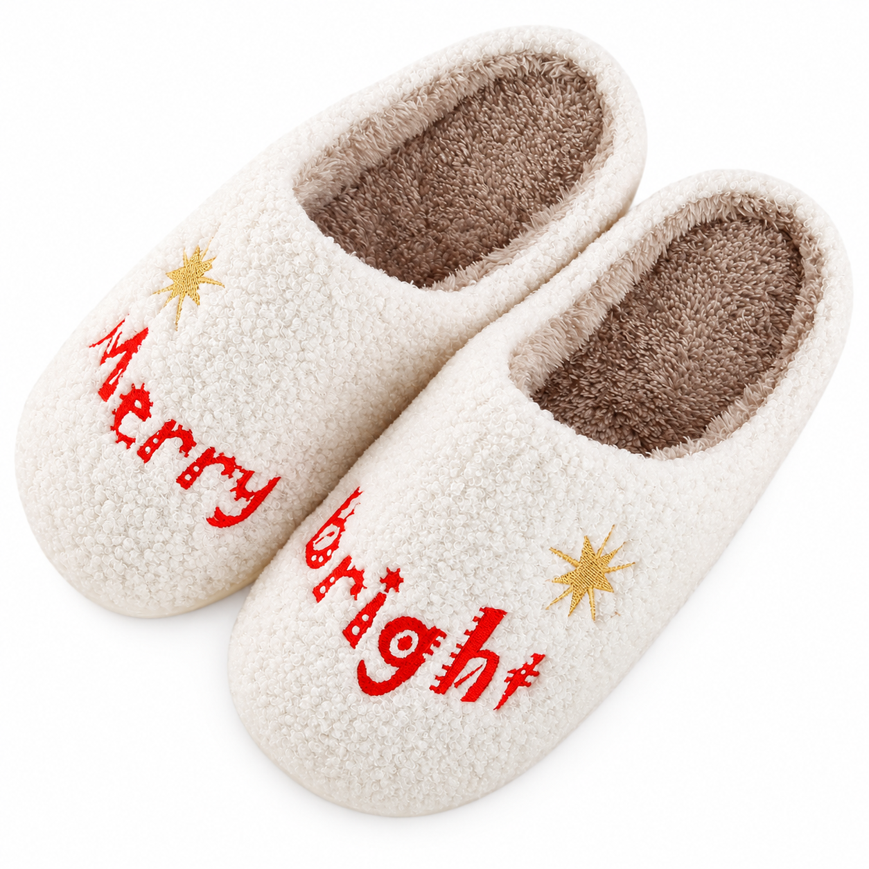 Christmas Fuzzy Memory Foam House Slippers for Women and Men