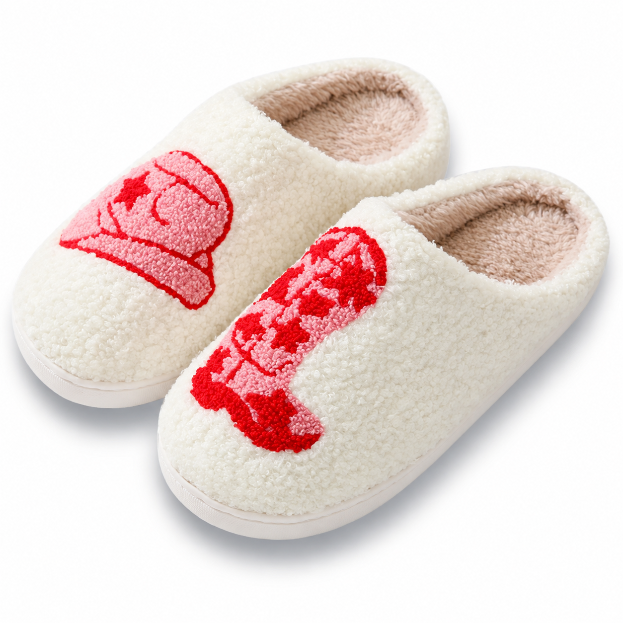 Christmas Fuzzy Warm Slip On House Slippers for Women and Men