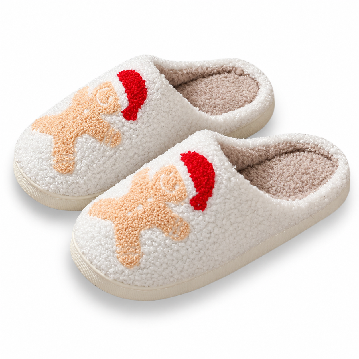 Christmas Fuzzy Warm Slip On House Slippers for Women and Men