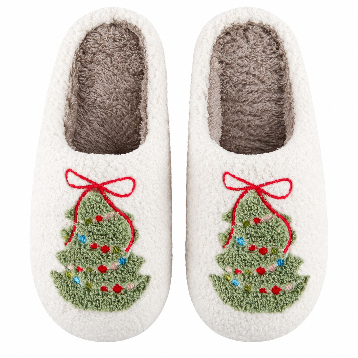 Christmas Memory Foam Plush Lined Winter Slippers for Women and Men