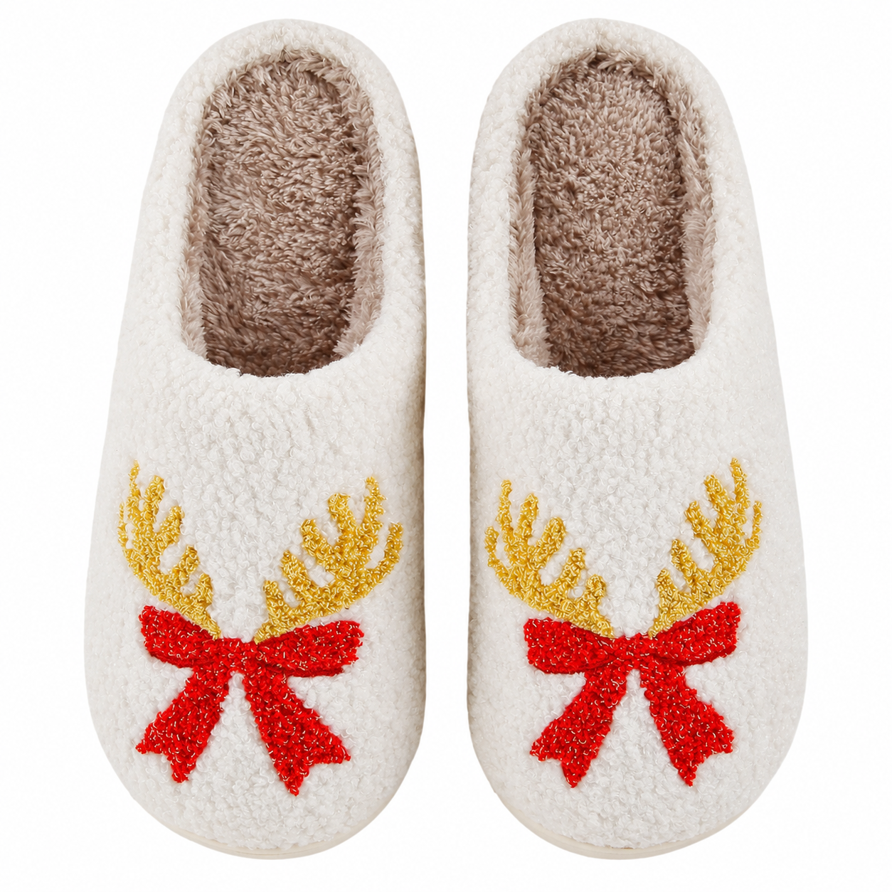 Christmas Memory Foam Plush Lined Winter Slippers for Women and Men