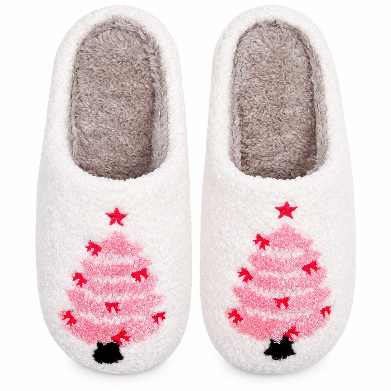 Christmas Memory Foam Plush Lined Winter Slippers for Women and Men