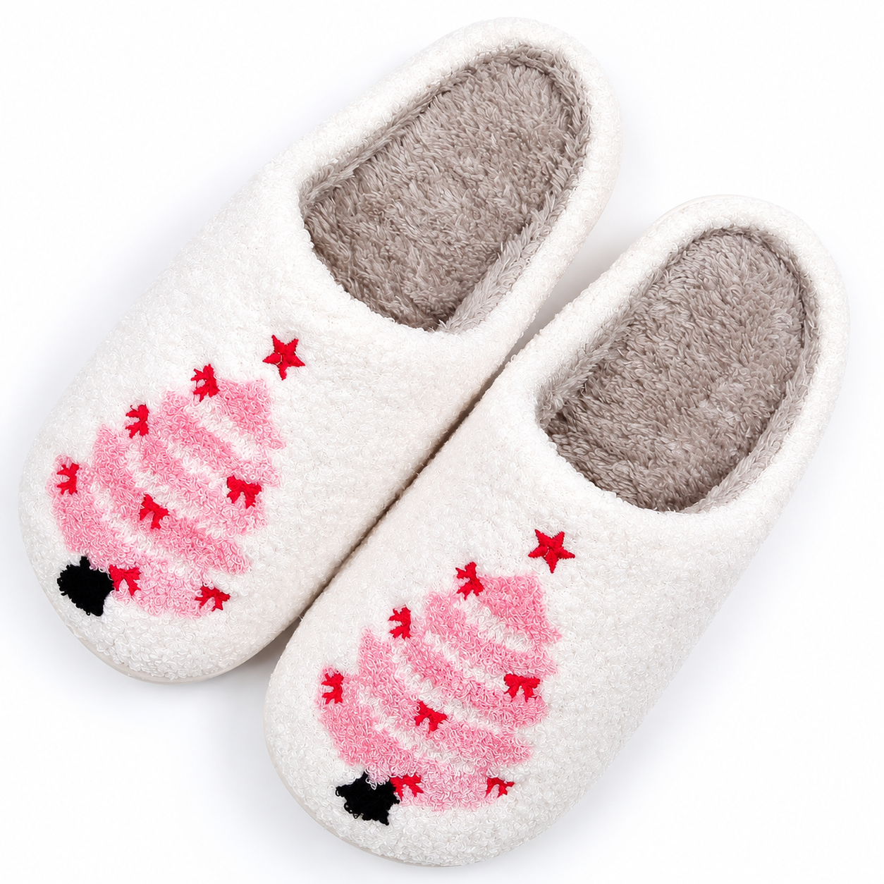Christmas Memory Foam Plush Lined Winter Slippers for Women and Men