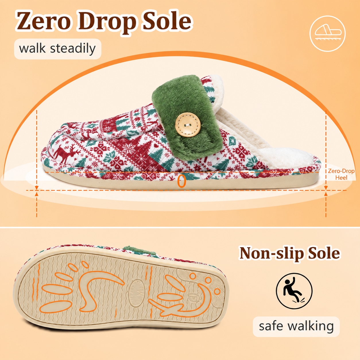 Christmas Soft Warm Memory Foam House Slippers For Women And Men