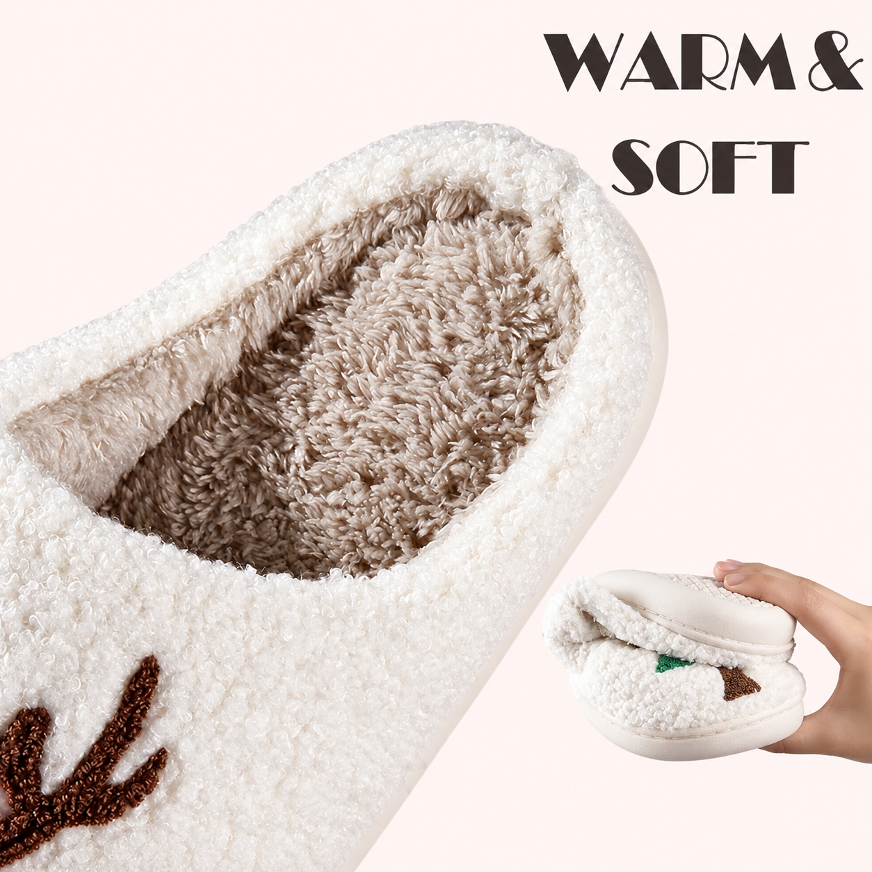 Christmas Themed Warm Indoor Slippers For Women And Men