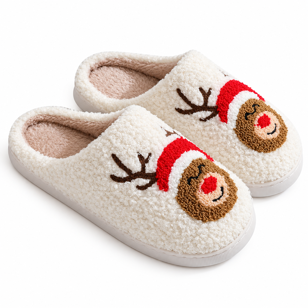Christmas Themed Warm Winter Fuzzy Indoor Shoes For Men And Women