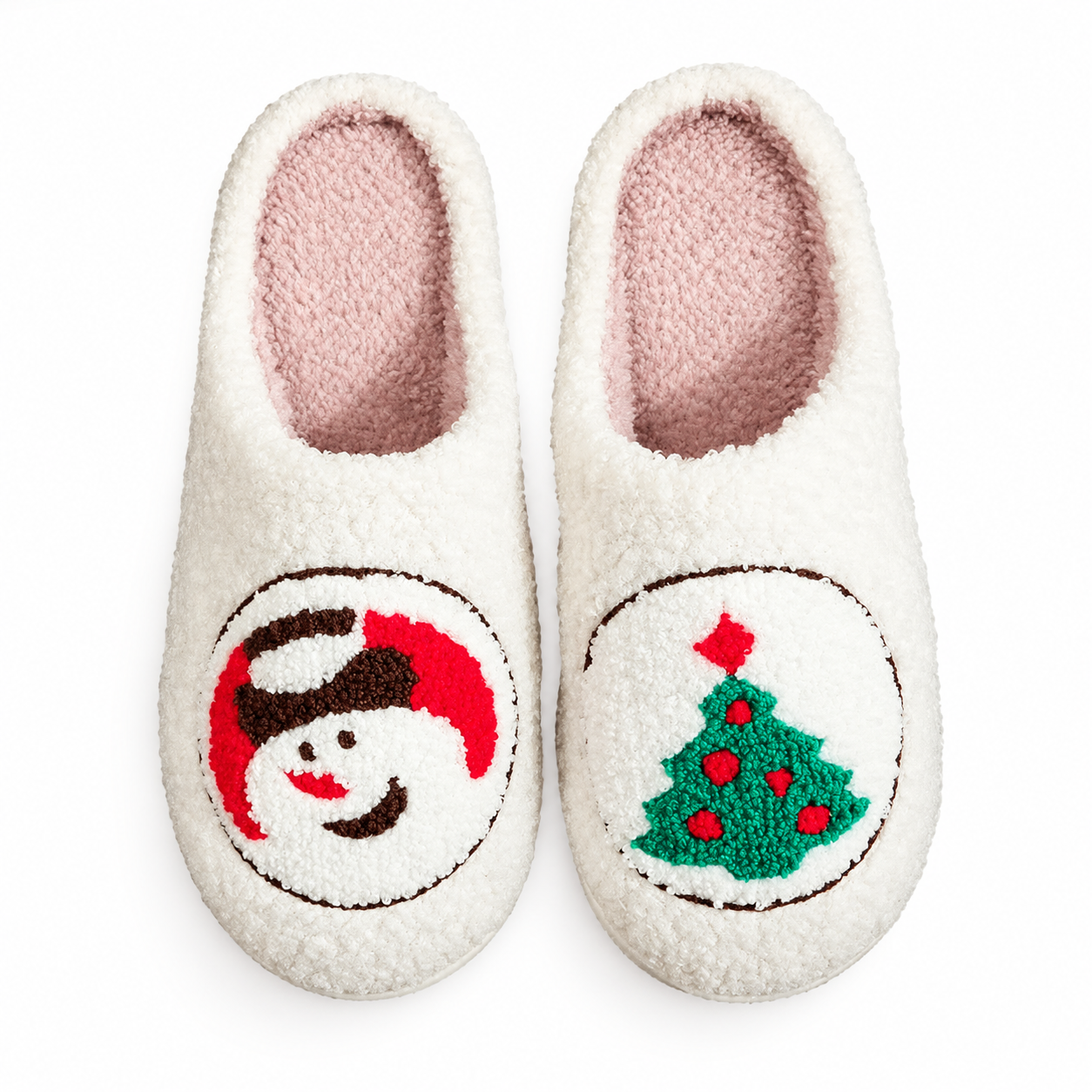 Christmas Themed Fluffy Plush Cozy Indoor Slippers For Men And Women