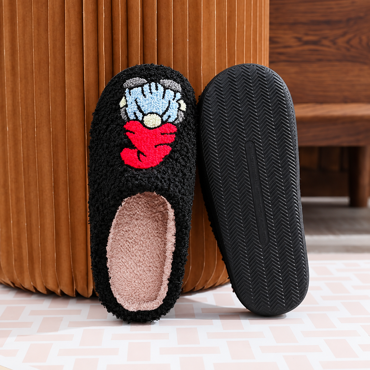 Christmas Themed Fluffy Plush Cozy Indoor Slippers For Men And Women