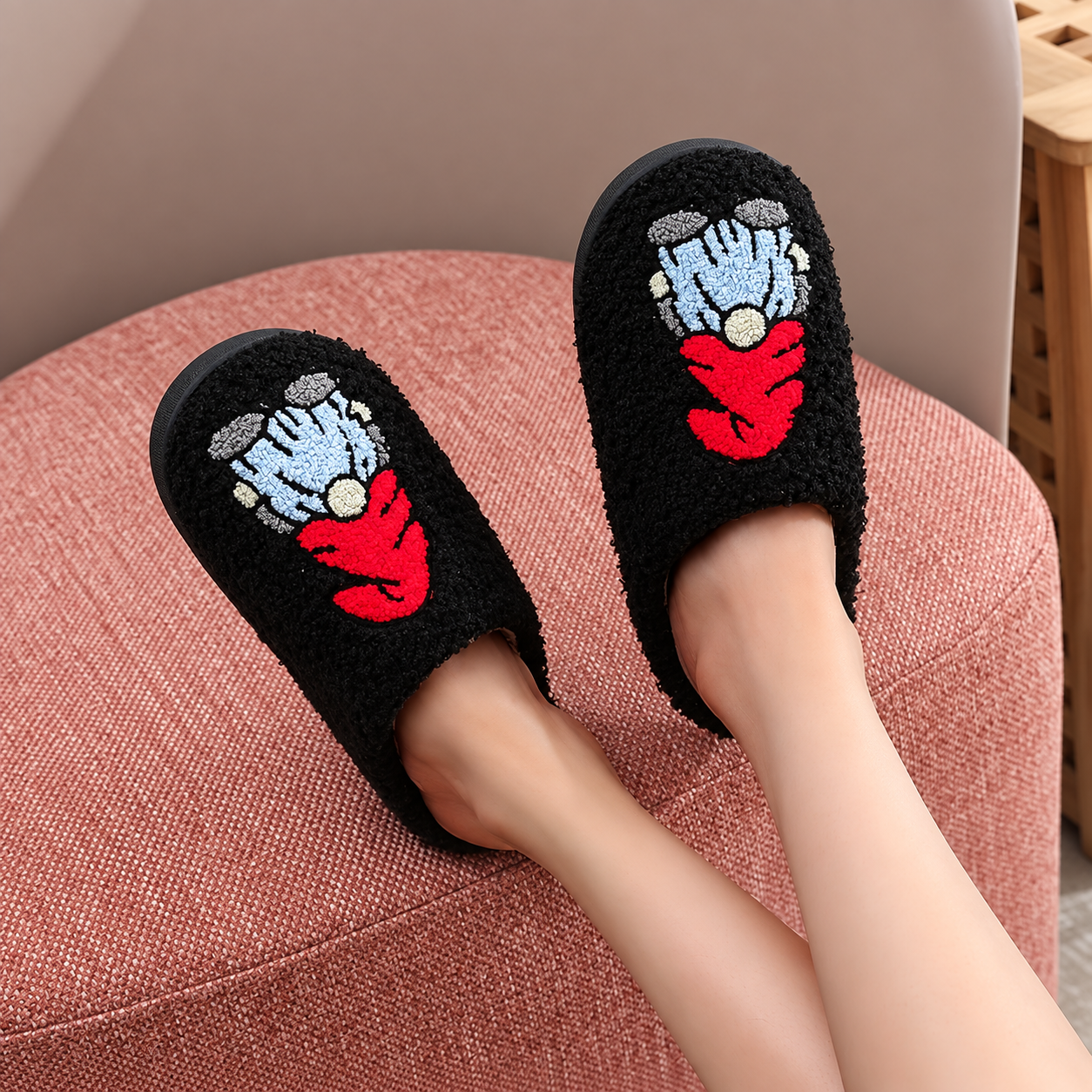 Christmas Themed Fluffy Plush Cozy Indoor Slippers For Men And Women