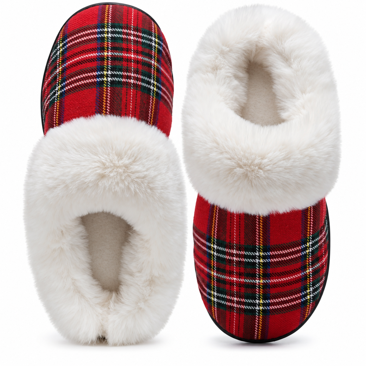 Christmas Memory Foam Plush House Slippers Indoor Outdoor for Women