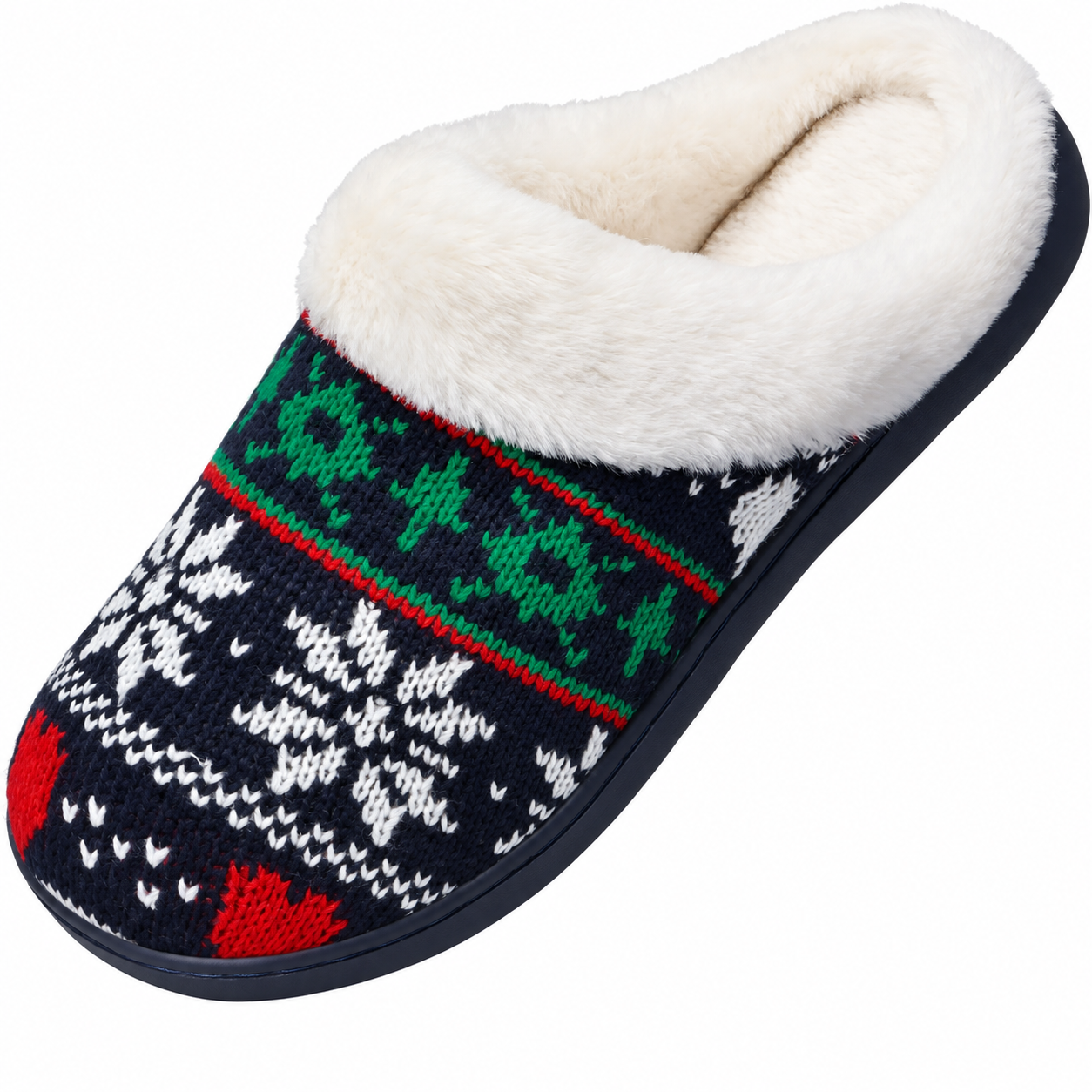 Christmas Memory Foam Plush House Slippers Indoor Outdoor for Women
