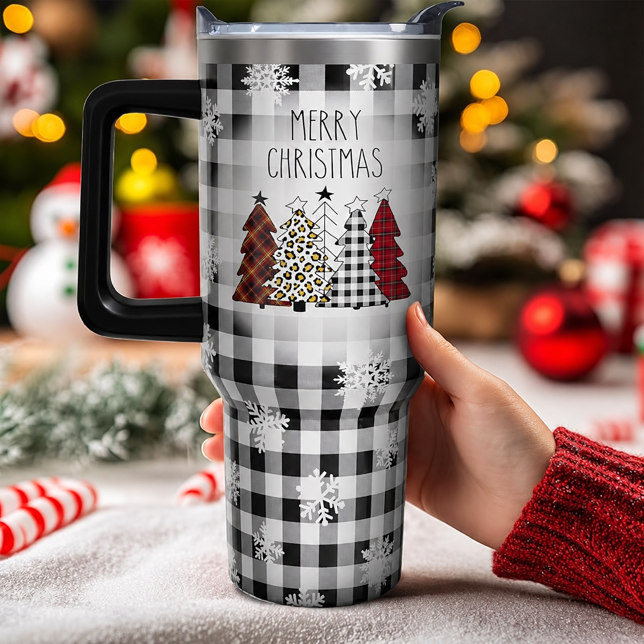40 oz Christmas Themed Vacuum Insulated Travel Tumbler