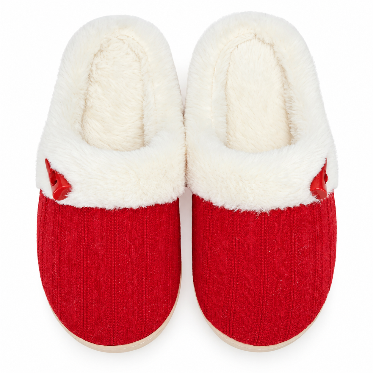 Christmas Fuzzy Plush Non Slip Indoor Slippers For Women