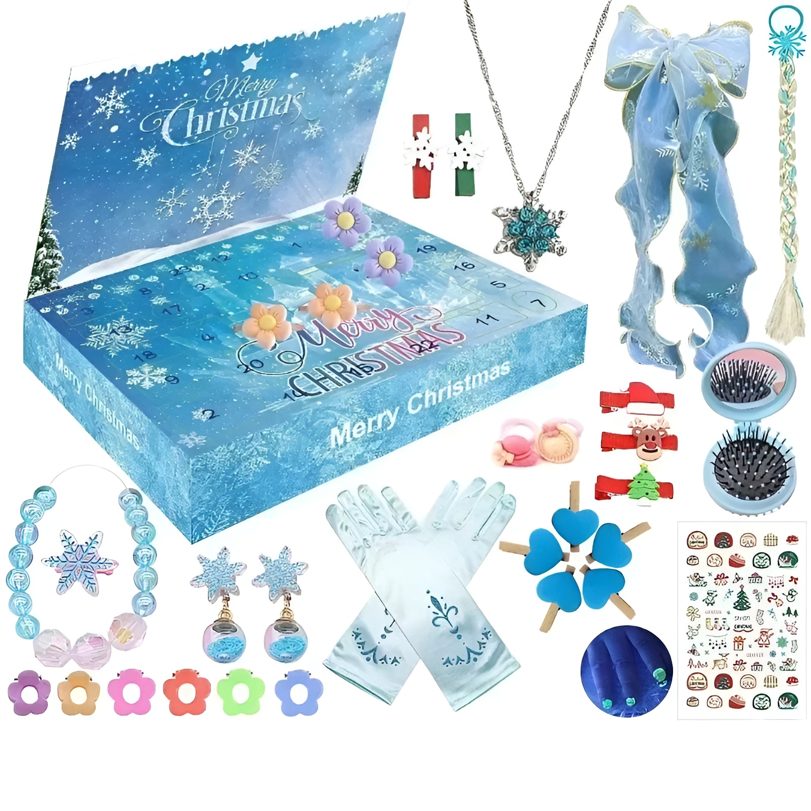 Christmas Gift Box With 24 Day Building Toy Surprises And DIY Nativity Theme