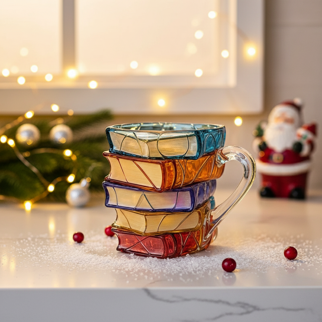 Unique 3D Christmas Book Mug For Holiday Present