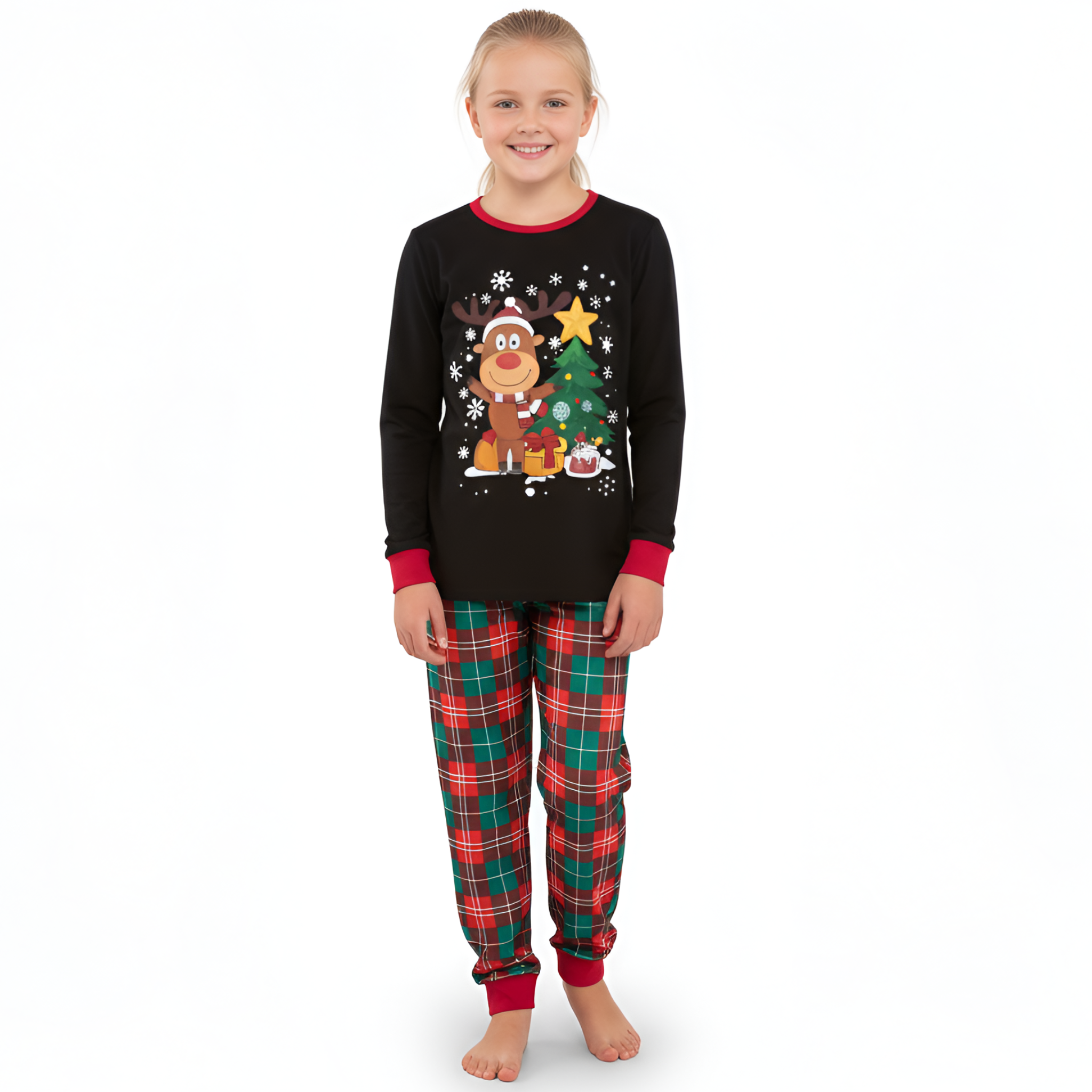 Christmas Reindeer Print Family Matching Pajama Sets