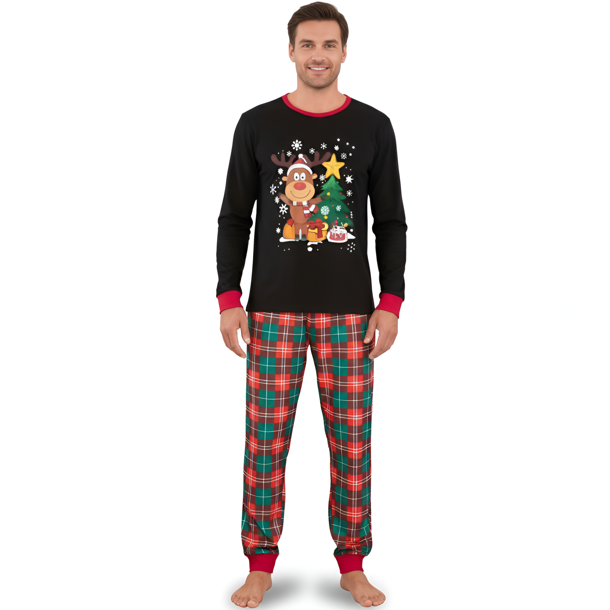 Christmas Reindeer Print Family Matching Pajama Sets