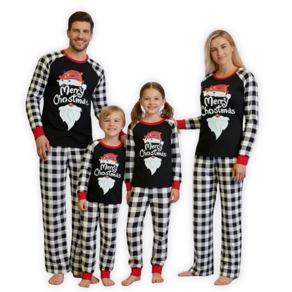 Christmas Santa Graphic Family Matching Pajama Set