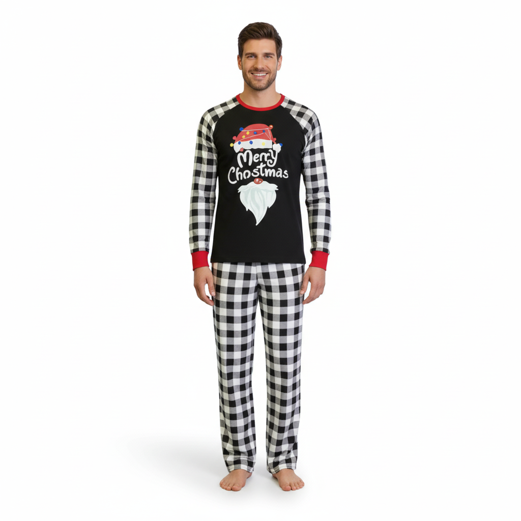 Christmas Santa Graphic Family Matching Pajama Set