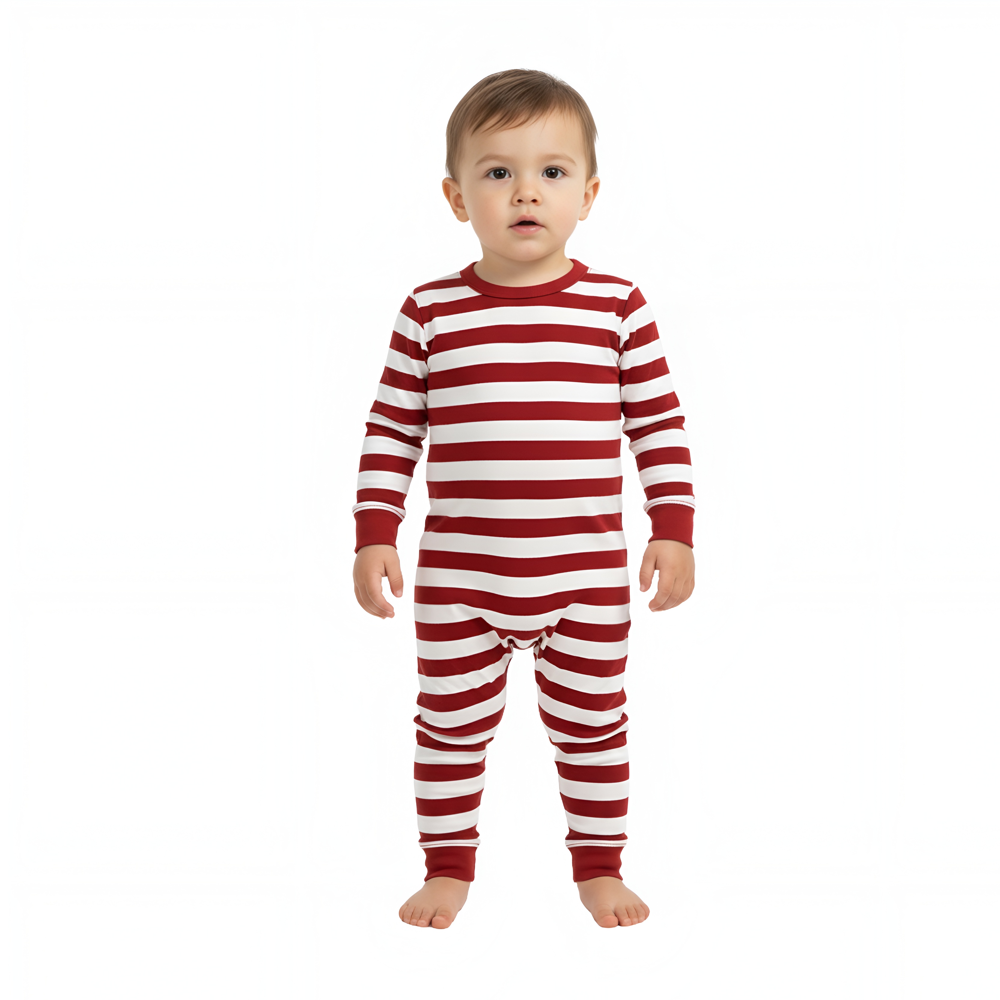 Christmas Tree Printed Striped Family Matching Pajama Set