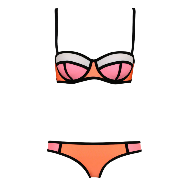 Color Block Bikini Set For Bold And Stylish Swimwear-Amzemart
