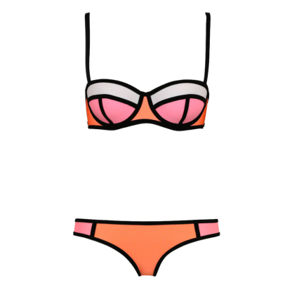 Color Block Bikini Set For Bold And Stylish Swimwear-Amzemart